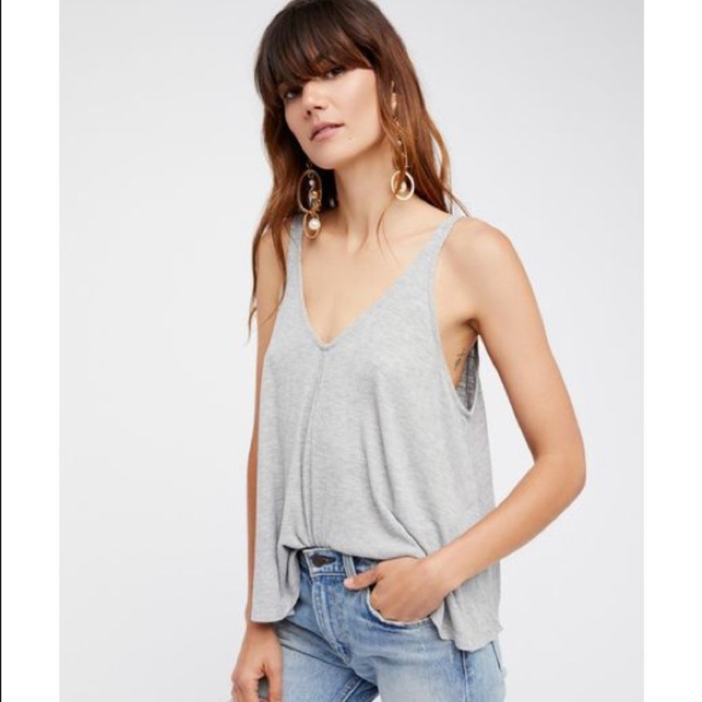 EUC Intimately Free People Gray Tank Top